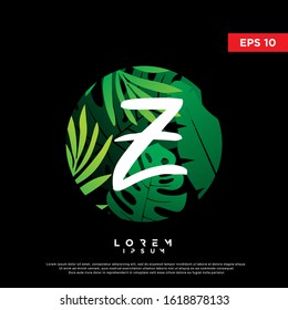 initial letter z tropical logo. modern icon, template design