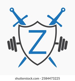 Initial Letter Z Warrior Logo Design Concept For Security, Safety and Defense Symbol 