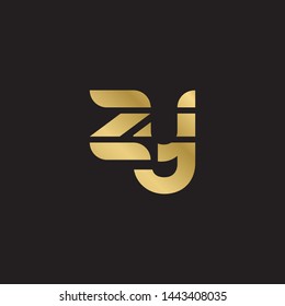 Initial letter z y linked lowercase logo design template elements. Gold letter Isolated on black  background. Suitable for business, consulting group company.