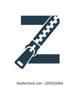 Letra inicial Logotipo de cierre Z para tela de moda, bordado y plantilla vectorial de identidad de símbolo textil