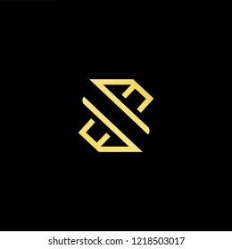 Initial letter Z ZZ minimalist art logo, gold color on black background.