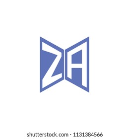 Initial Letter ZA Hexagonal Geometric Logo Design