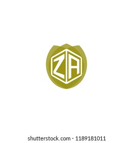 Initial Letter ZA Hexagonal Shape Logo Design for Nature, Leaf, Green, Eco Company Branding Identity
