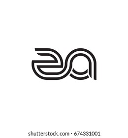 Initial letter za, linked outline rounded lowercase, monogram black