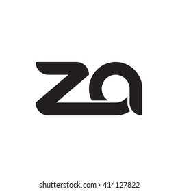 initial letter za linked round lowercase monogram logo black