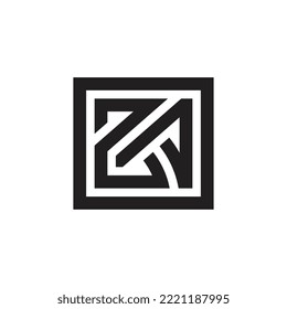 Letra inicial vector de diseño de logotipo ZA