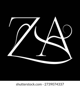 Initial letter ZA logo design