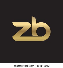 initial letter zb linked round lowercase logo gold black background