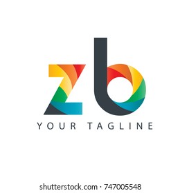 Initial Letter ZB Rounded Design Logo