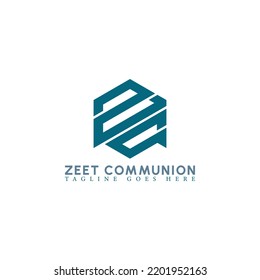 Resumen de la letra inicial logotipo ZC o CZ en color azul aislado en fondo blanco aplicado para el logotipo de inicio de software también adecuado para las marcas o empresas que tienen el nombre inicial CZ o ZC.