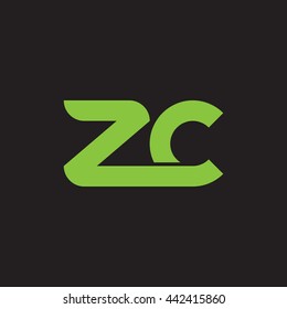 initial letter zc linked round lowercase logo green