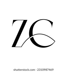 Design des ZC-Logos mit Anfangsbuchstaben 