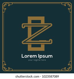 initial letter zc vintage style