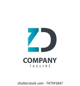 Initial Letter ZC ZD Design Logo