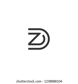 Initial Letter ZD or D Logo Template Design