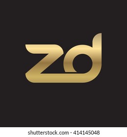 initial letter zd linked round lowercase logo gold black background
