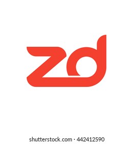 initial letter zd linked round lowercase logo red