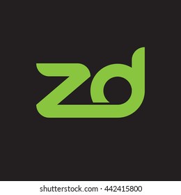 initial letter zd linked round lowercase logo green