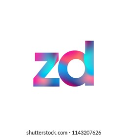 Initial Letter ZD Logo Lowercase colorful design, Modern and Simple Logo Design.
