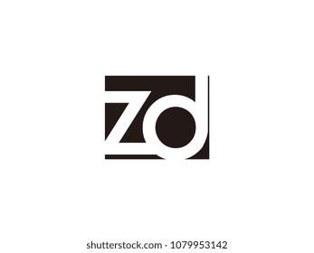 Initial letter zd lowercase logo black and white