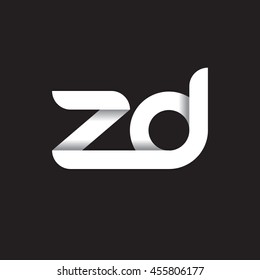 initial letter zd modern linked circle round lowercase logo black white