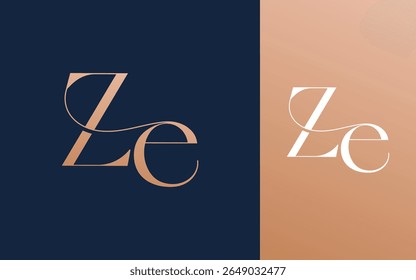 Letra inicial ZE EZ logotipo design vetor ilustração para casal, casamento e negócios
