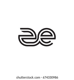 Initial letter ze, linked outline rounded lowercase, monogram black