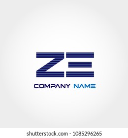 Initial Letter ZE Logo Template