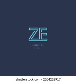 Letra inicial diseño vectorial mínimo ZE