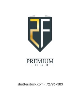 Initial Letter ZF Company Design Logo Template