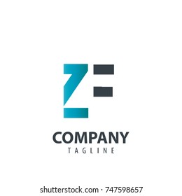 Initial Letter ZF Design Logo