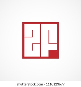 Initial Letter ZF Logo Vector Design