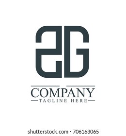 Initial Letter ZG Linked Box Design Logo