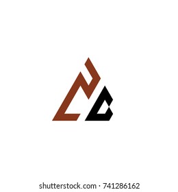 Initial Letter ZG Linked Triangle Design Logo