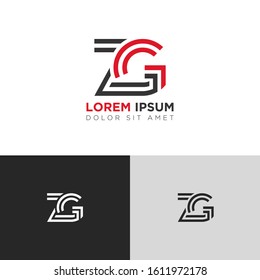 Initial Letter ZG linked uppercase overlap modern logo design template. Suitable for business, consulting group company. Vector Illustration.