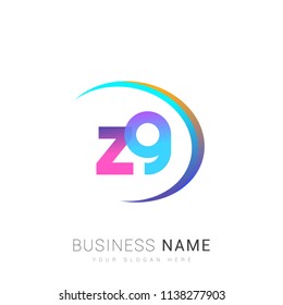 initial letter ZG logotype company name, coloreful and swoosh design. vector logo for business and company identity.