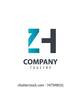Initial Letter ZH Design Logo