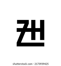 Plantilla vectorial de diseño del logotipo ZH de la carta inicial. Ilustración de vectores de diseño con logotipo de resumen creativo