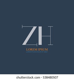 initial letter Zh logo design for company identity