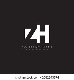 Logotipo de letra inicial ZH - Logotipo comercial mínimo para los alfabetos Z y H