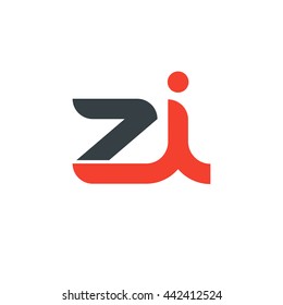 initial letter zi linked round lowercase logo red