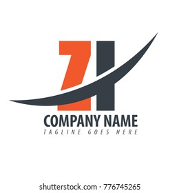 Initial Letter ZI Overlapping Logo