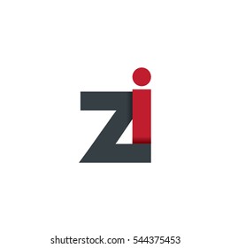 Initial Letter ZI Rounded Lowercase Logo