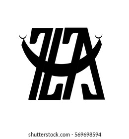 initial letter ZIA logo vector black color
