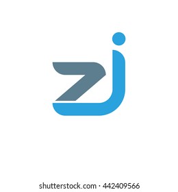 initial letter zj linked round lowercase logo blue