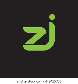 initial letter zj linked round lowercase logo green