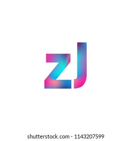 Initial Letter ZJ Logo Lowercase colorful design, Modern and Simple Logo Design.
