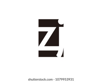 Initial letter zj lowercase logo black and white