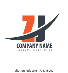 Initial Letter ZJ Overlapping Logo