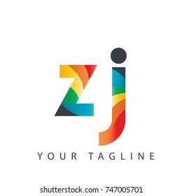 Initial Letter ZJ Rounded Design Logo